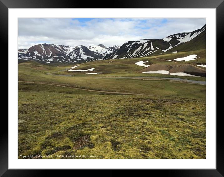 Rugged mountain landscape in Iceland Framed Mounted Print by Lensw0rld 