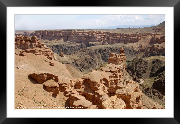 Charyn Canyon in Kazakhstan Framed Mounted Print by Lensw0rld 