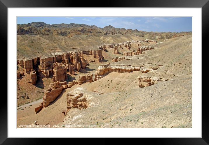 Charyn Canyon in Kazakhstan Framed Mounted Print by Lensw0rld 