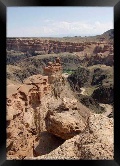 Charyn Canyon in Kazakhstan Framed Print by Lensw0rld 