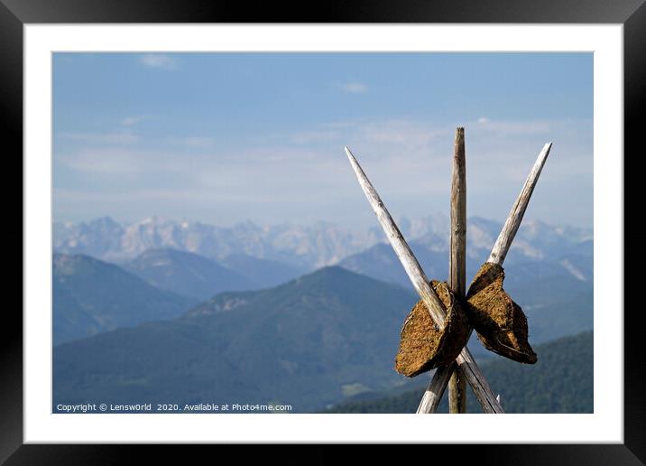 Mountain range in the European Alps Framed Mounted Print by Lensw0rld 