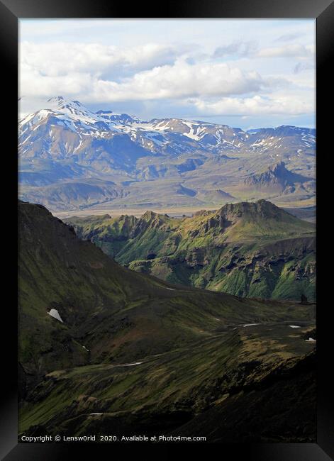 Rugged mountain landscape in Iceland Framed Print by Lensw0rld 