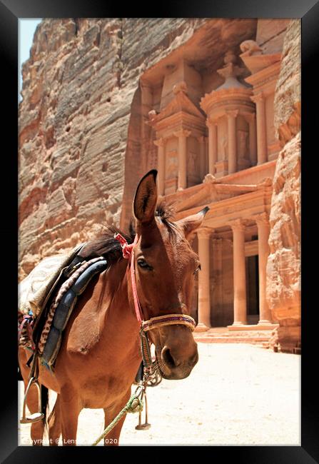 The impressive sight of the Treasury in Petra Framed Print by Lensw0rld 