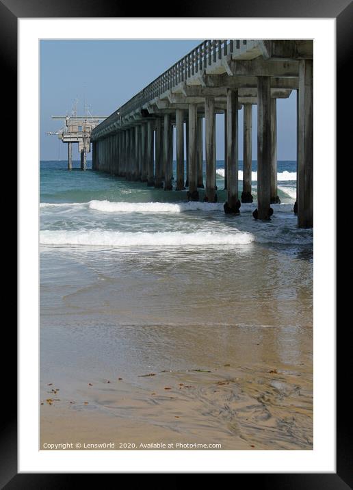 Pier at Scripps beach in San Diego Framed Mounted Print by Lensw0rld 