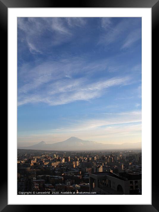 Yerevan and Mount Ararat Framed Mounted Print by Lensw0rld 