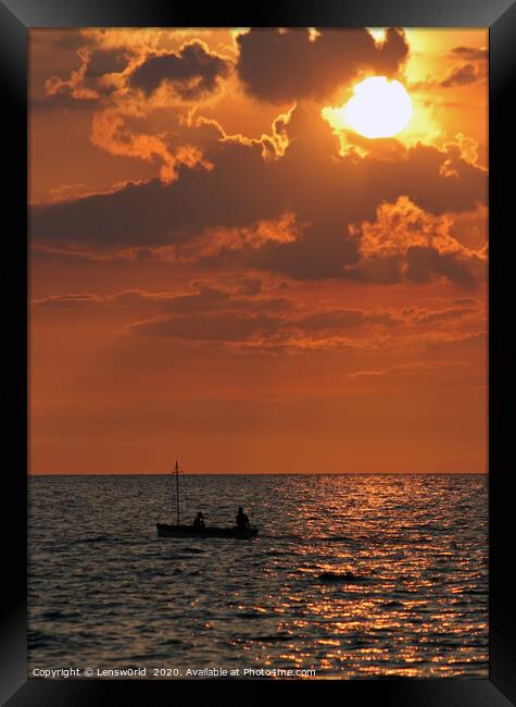 Boat with fishermen in Cuba Framed Print by Lensw0rld 