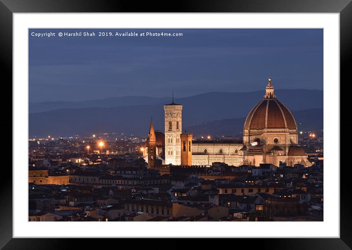 Florence skyline Framed Mounted Print by Harshil Shah
