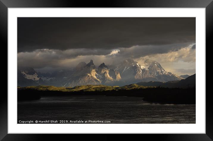 Torres del Paine National Park in Chile Framed Mounted Print by Harshil Shah
