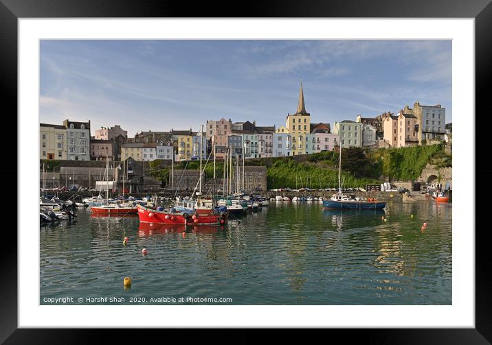 Tenby Harbour, Pembrokeshire Framed Mounted Print by Harshil Shah