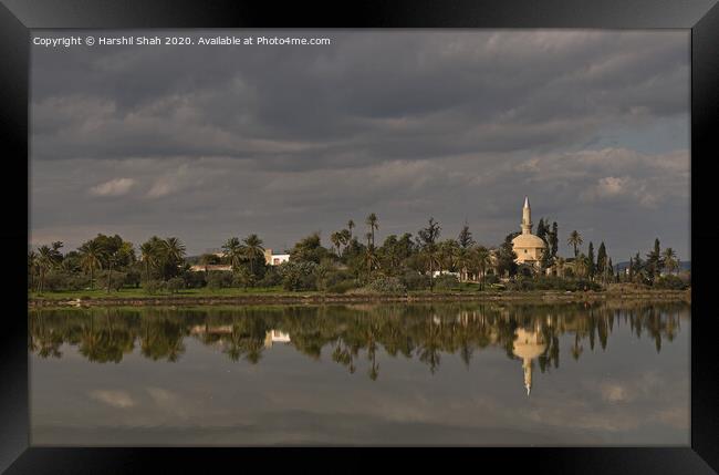 Reflections in Larnaca Salt Lake, Cyprus Framed Print by Harshil Shah