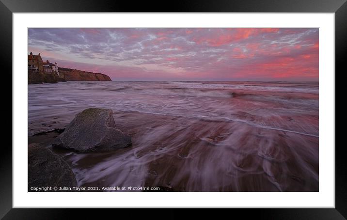 Robin Hoods Bay Framed Mounted Print by Jules Taylor