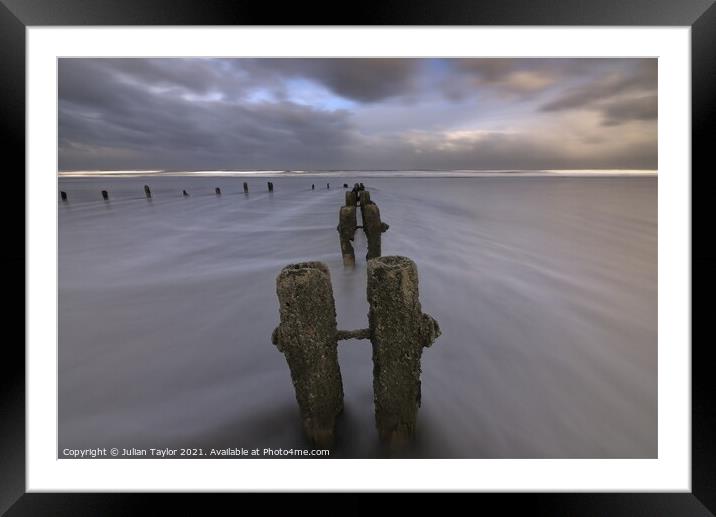 Tidal Flows, Sandsend Beach Framed Mounted Print by Jules Taylor