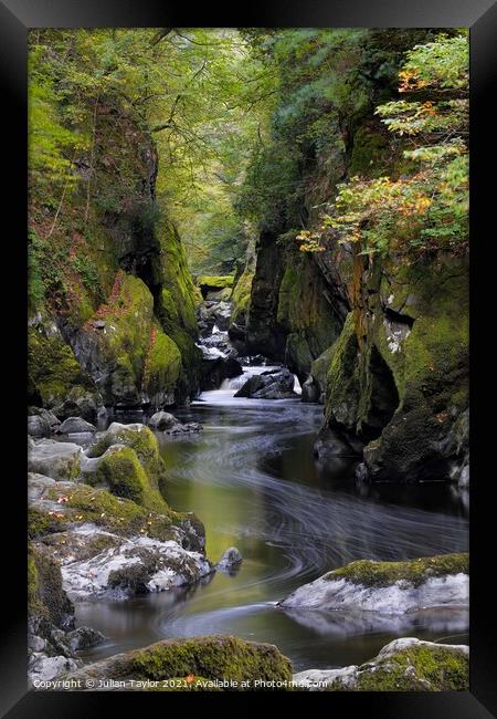 The Fairy Glen on the River Conwy, Betws y Coed, Snowdonia National Park Framed Print by Jules Taylor