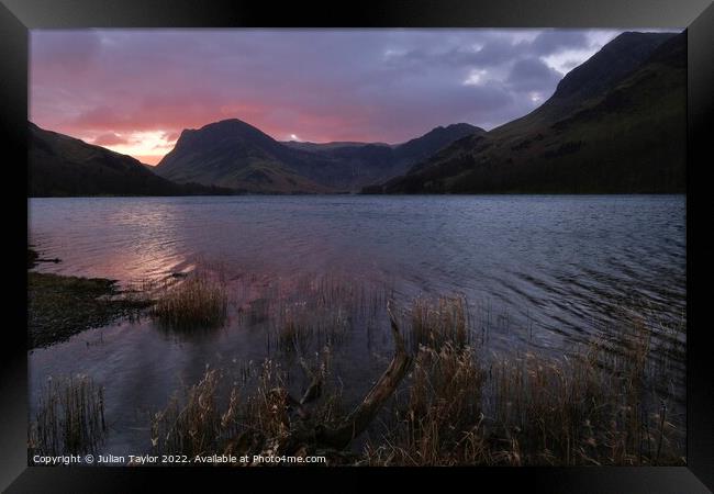 Sunrise at Buttermere  Framed Print by Jules Taylor