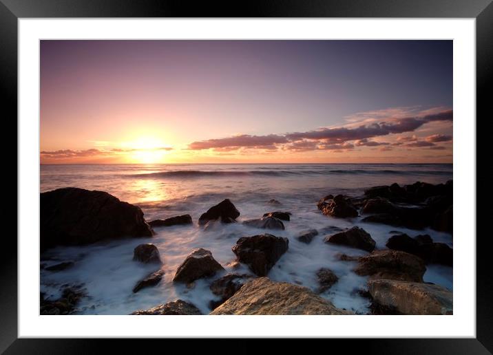 Santa Eularia beach sunrise Framed Mounted Print by Jules Taylor