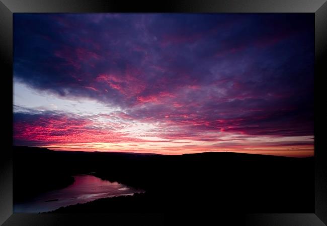 Sunset across the Peak District Framed Print by Jules Taylor