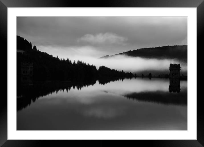 Misty dawn at Derwent Dam Framed Mounted Print by Jules Taylor