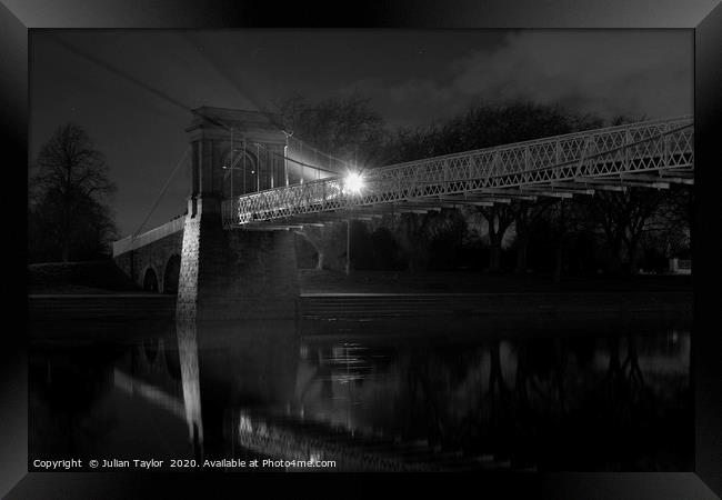 Wilford Suspension Bridge Framed Print by Jules Taylor