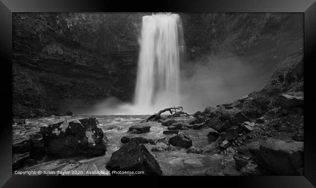 Henrhyd Falls Framed Print by Jules Taylor