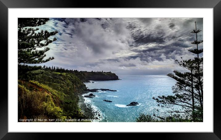 Captain Cook Lookout, Norfolk Island, Australia Framed Mounted Print by Paul W. Kerr
