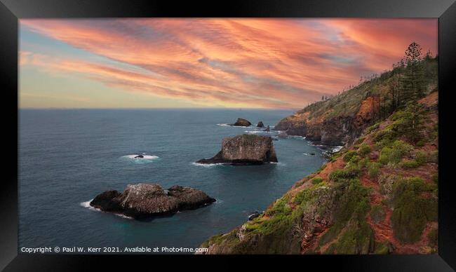 Norfolk Island - The northern coast Framed Print by Paul W. Kerr