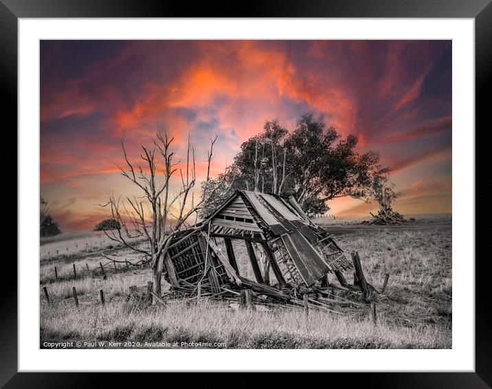 Derelict shed Framed Mounted Print by Paul W. Kerr