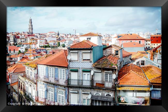 Porto's skyline with traditional houses Framed Print by Ana Fidalgo