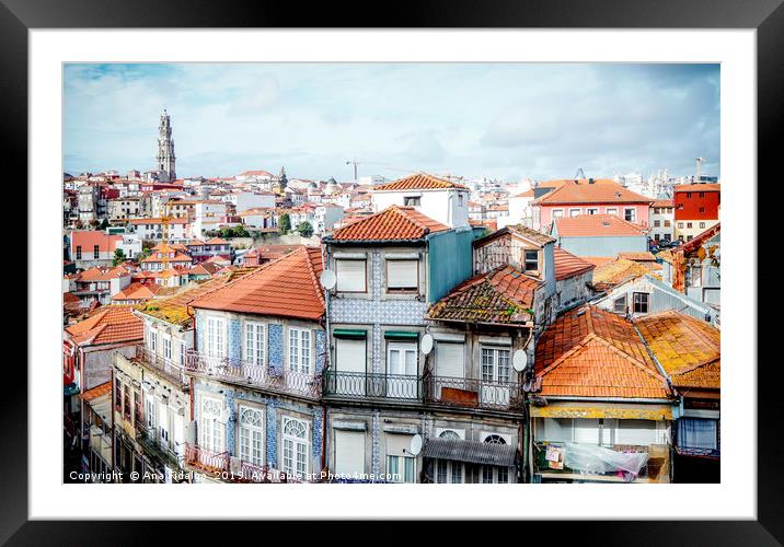 Porto's skyline with traditional houses Framed Mounted Print by Ana Fidalgo