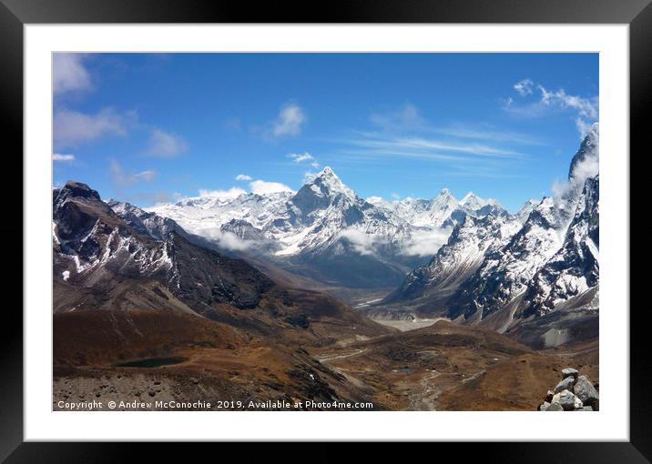 Ama Dablam Framed Mounted Print by Andrew McConochie