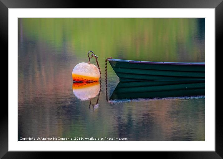 A boat a Buoy Framed Mounted Print by Andrew McConochie