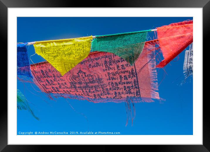 Prayer Flags Framed Mounted Print by Andrew McConochie