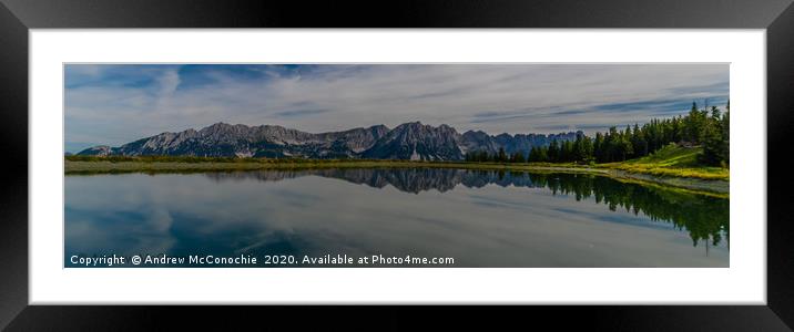 Reflections of the Wilder Kaiser Framed Mounted Print by Andrew McConochie