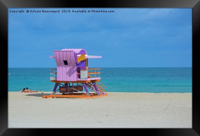 Lifeguard in Miami Beach, horizontal Framed Print by Sylvain Beauregard