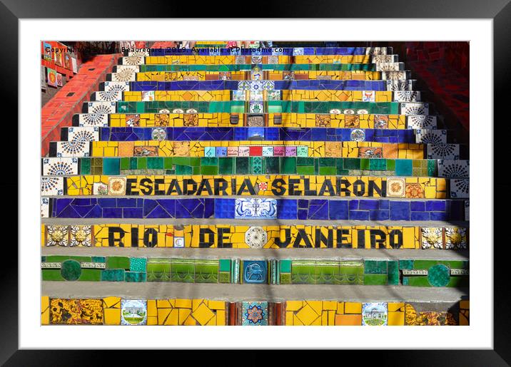 Selaron stairs in Rio Framed Mounted Print by Sylvain Beauregard