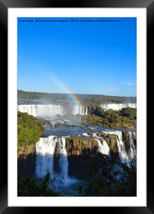 Iguazu Falls, vertical Framed Mounted Print by Sylvain Beauregard