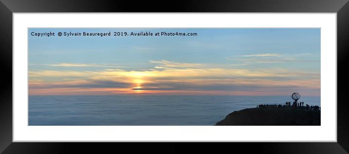 NordKapp panoramic view, with sea fog 3, 3:1 Framed Mounted Print by Sylvain Beauregard