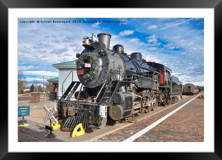 Retired steam train locomotive Framed Mounted Print by Sylvain Beauregard