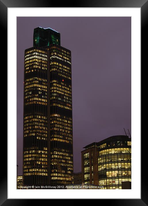 Tower 42 at Dusk Framed Mounted Print by Iain McGillivray