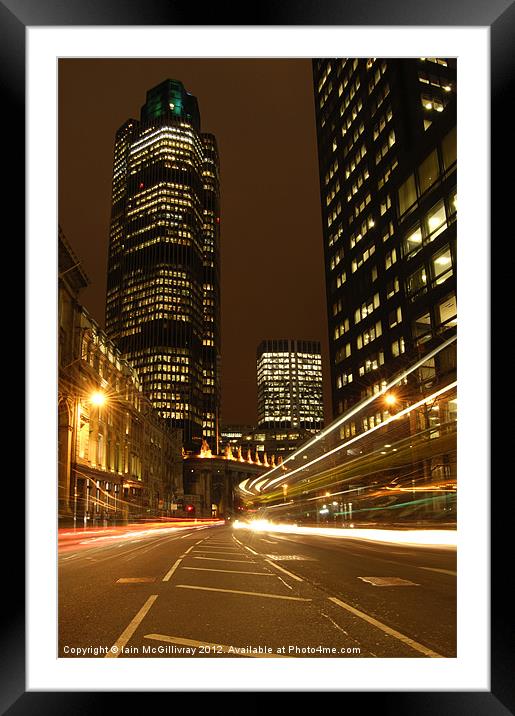 Tower 42 at Night Framed Mounted Print by Iain McGillivray