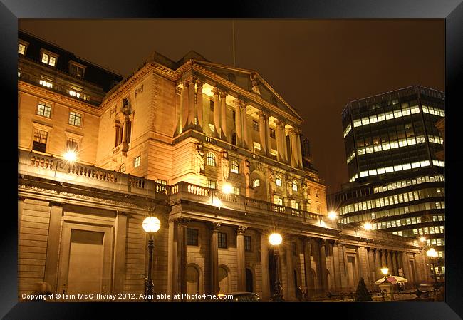 Bank of England at Night Framed Print by Iain McGillivray