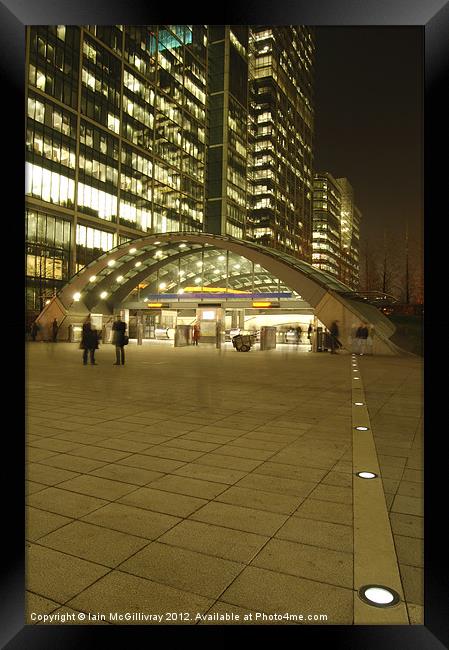 Canary Wharf Underground Framed Print by Iain McGillivray