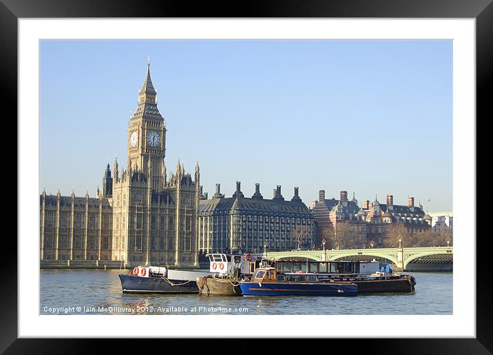 Boats at Westminster Framed Mounted Print by Iain McGillivray