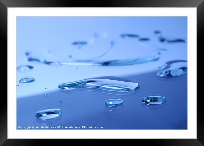 Water Droplets Framed Mounted Print by Iain McGillivray