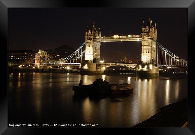 Tower Bridge at Night Framed Print by Iain McGillivray