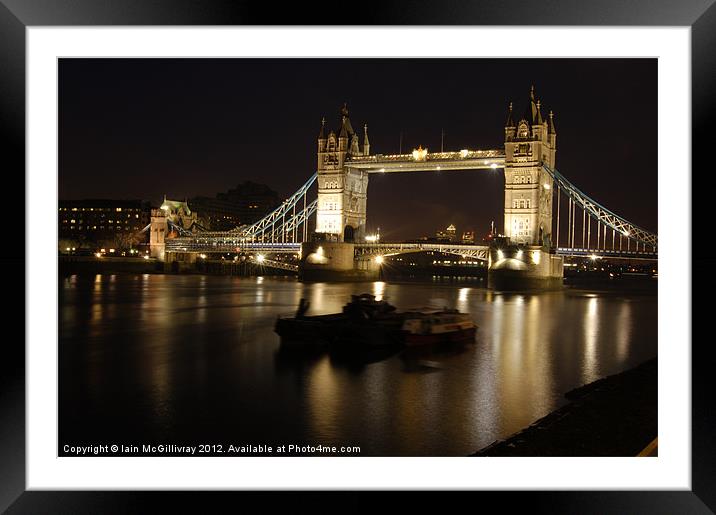 Tower Bridge at Night Framed Mounted Print by Iain McGillivray