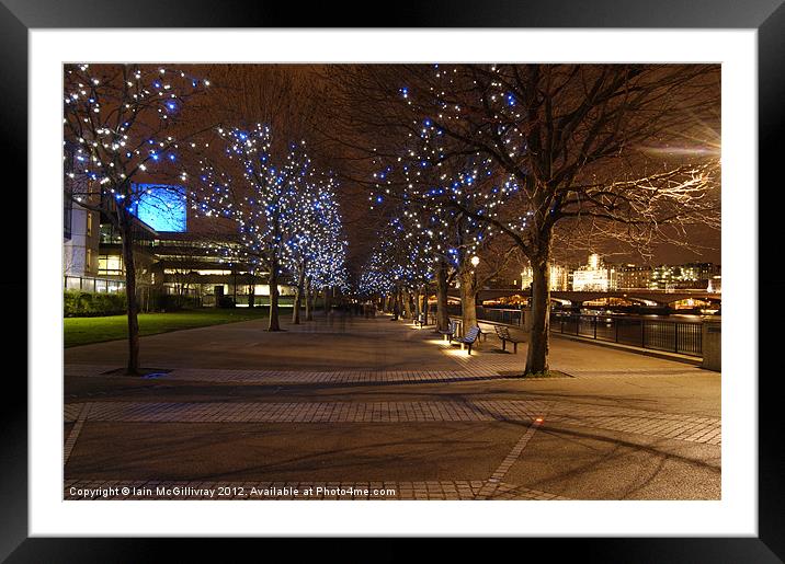 South Bank at Night Framed Mounted Print by Iain McGillivray
