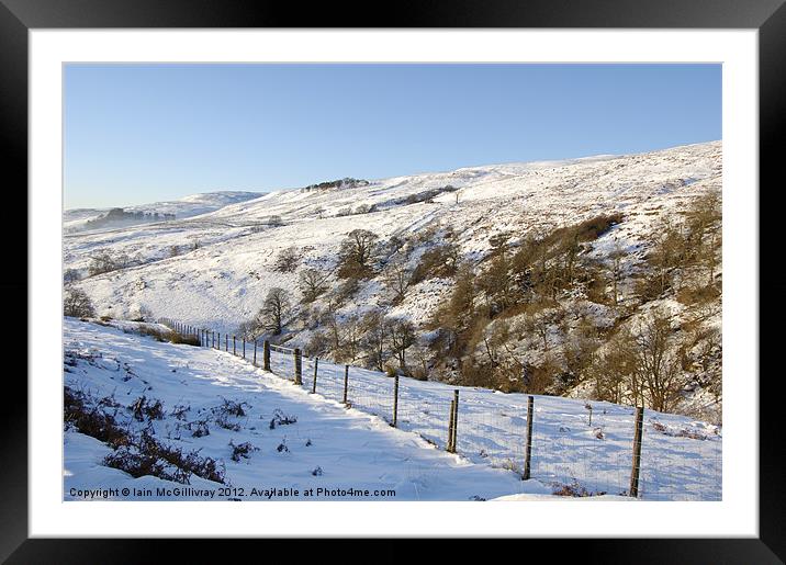 Campsie Glen in the Snow Framed Mounted Print by Iain McGillivray