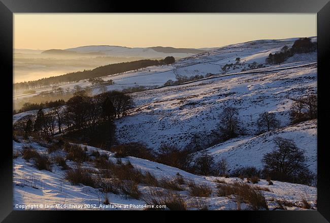 Campsie Snow Scene at Sunset Framed Print by Iain McGillivray