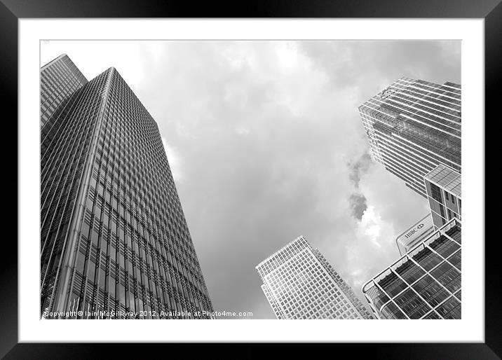 Canary Wharf Skyscrapers Framed Mounted Print by Iain McGillivray