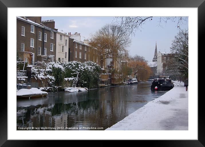 Regent''s Canal in Winter Framed Mounted Print by Iain McGillivray